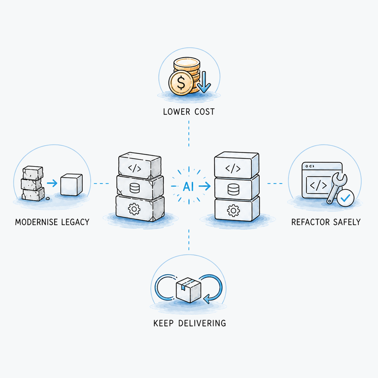 A transition from legacy industrial systems to a modern technology environment
